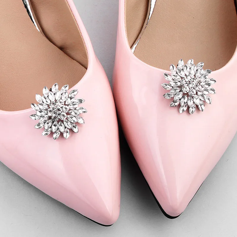 1 Pair Detachable Shoe Clip Round Wedding Shoes Buckles