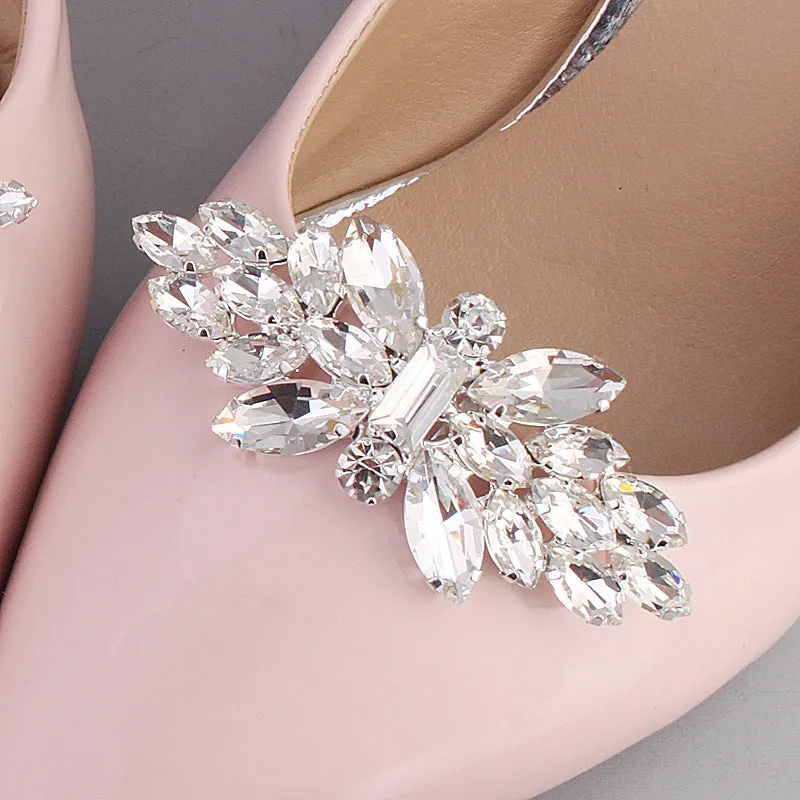 1 Pair Rhinestone DIY Shoe Clip Charms Wedding Shoes Buckle