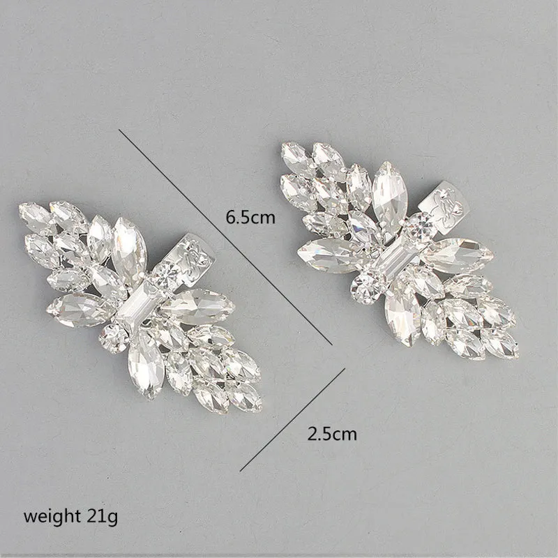 1 Pair Rhinestone DIY Shoe Clip Charms Wedding Shoes Buckle