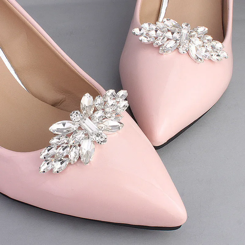 1 Pair Rhinestone DIY Shoe Clip Charms Wedding Shoes Buckle