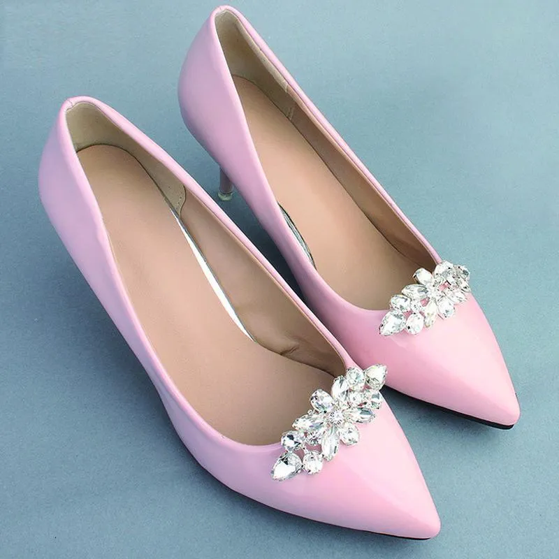 1 Pair Wedding Shoe Clip Hand-studded Rhinestone Shoes Buckle Accessories