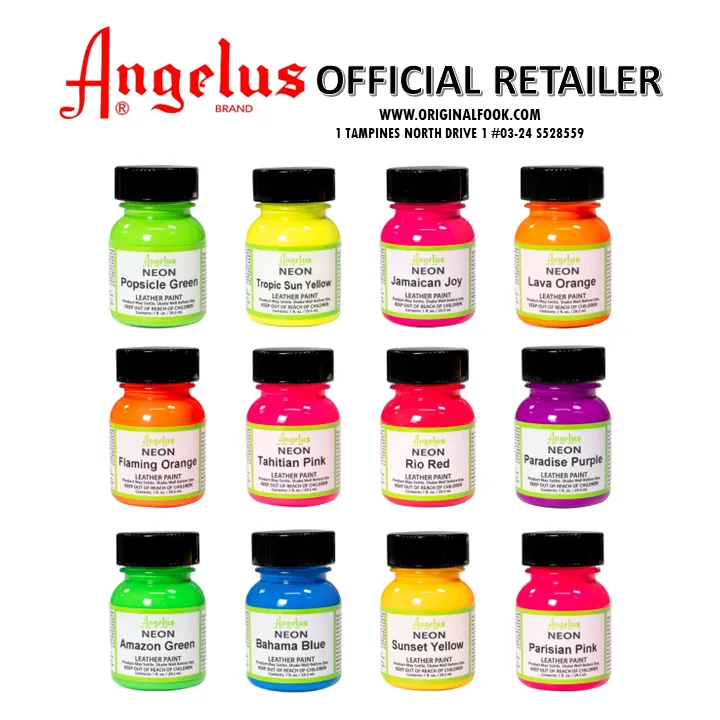 (12 Colors) Angelus Acrylic Leather Paint Neon Color