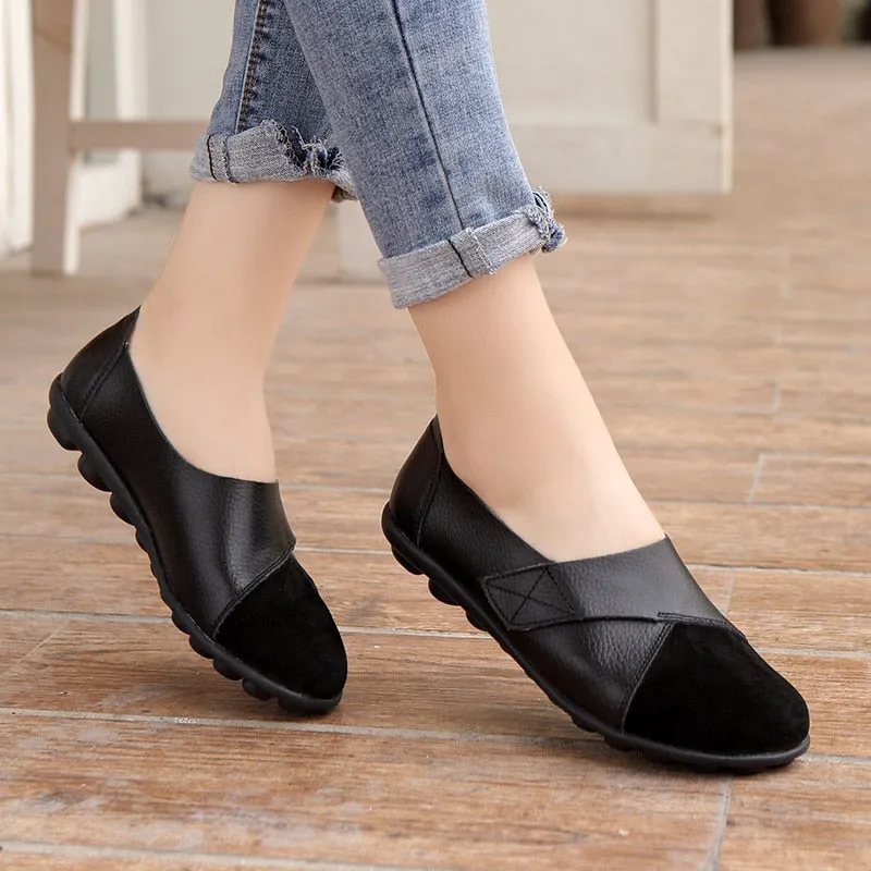 2022 Woman's Flat Soft Genuine Leather Shoes