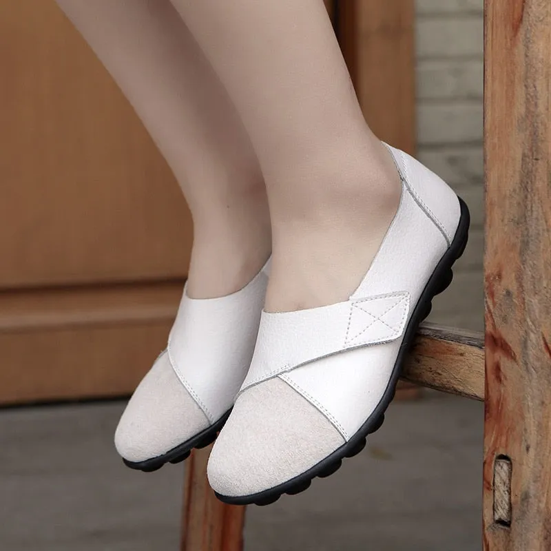 2022 Woman's Flat Soft Genuine Leather Shoes