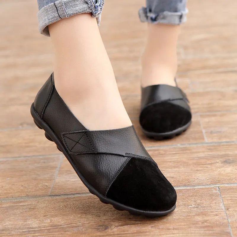 2022 Woman's Flat Soft Genuine Leather Shoes