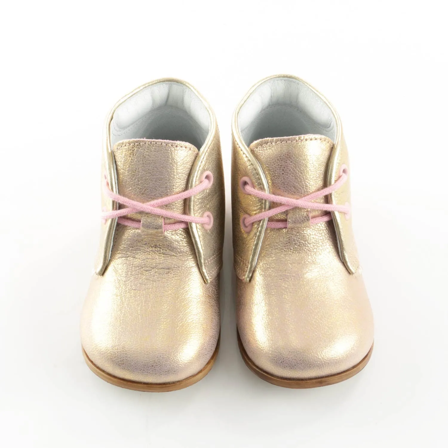 (2345-4) Emel Shiny Pink Lace Up Shoes