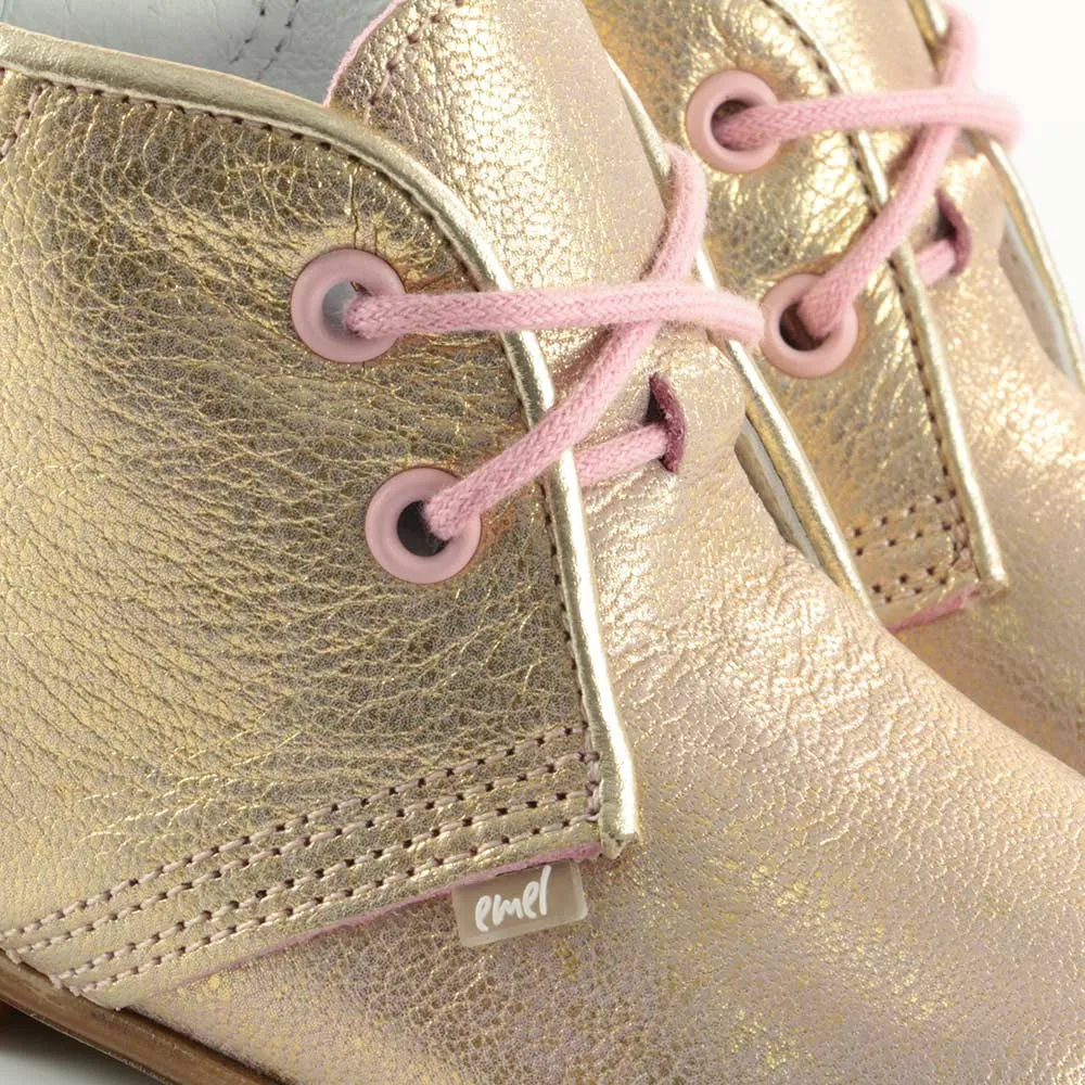 (2345-4) Emel Shiny Pink Lace Up Shoes