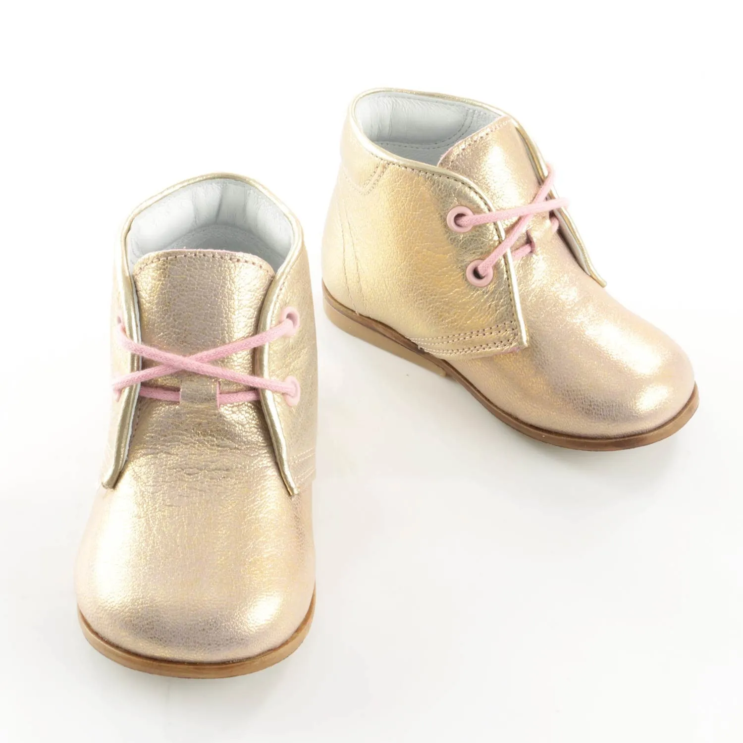 (2345-4) Emel Shiny Pink Lace Up Shoes