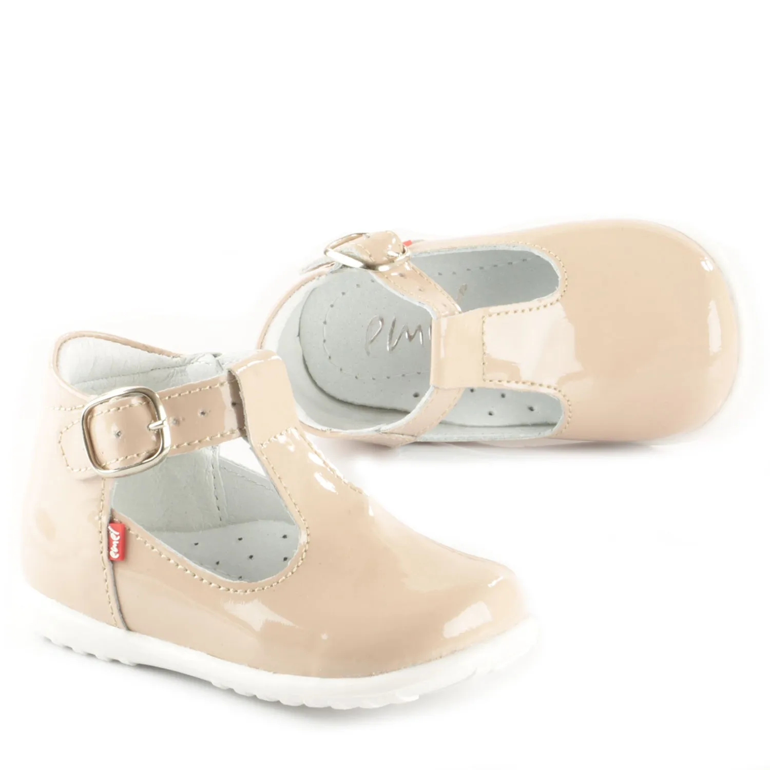 (2346-2) Emel patent beige Half-Open Shoes