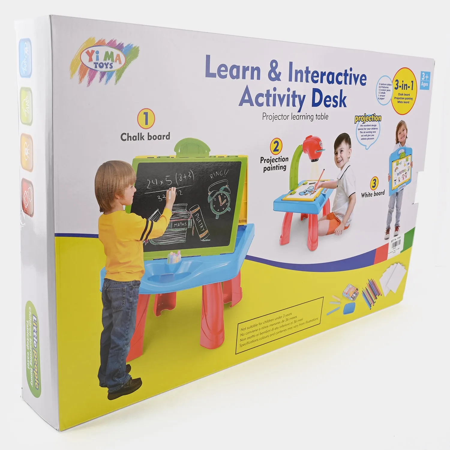 3 in1 Kid's Easel Projection Drawing Table For Kids