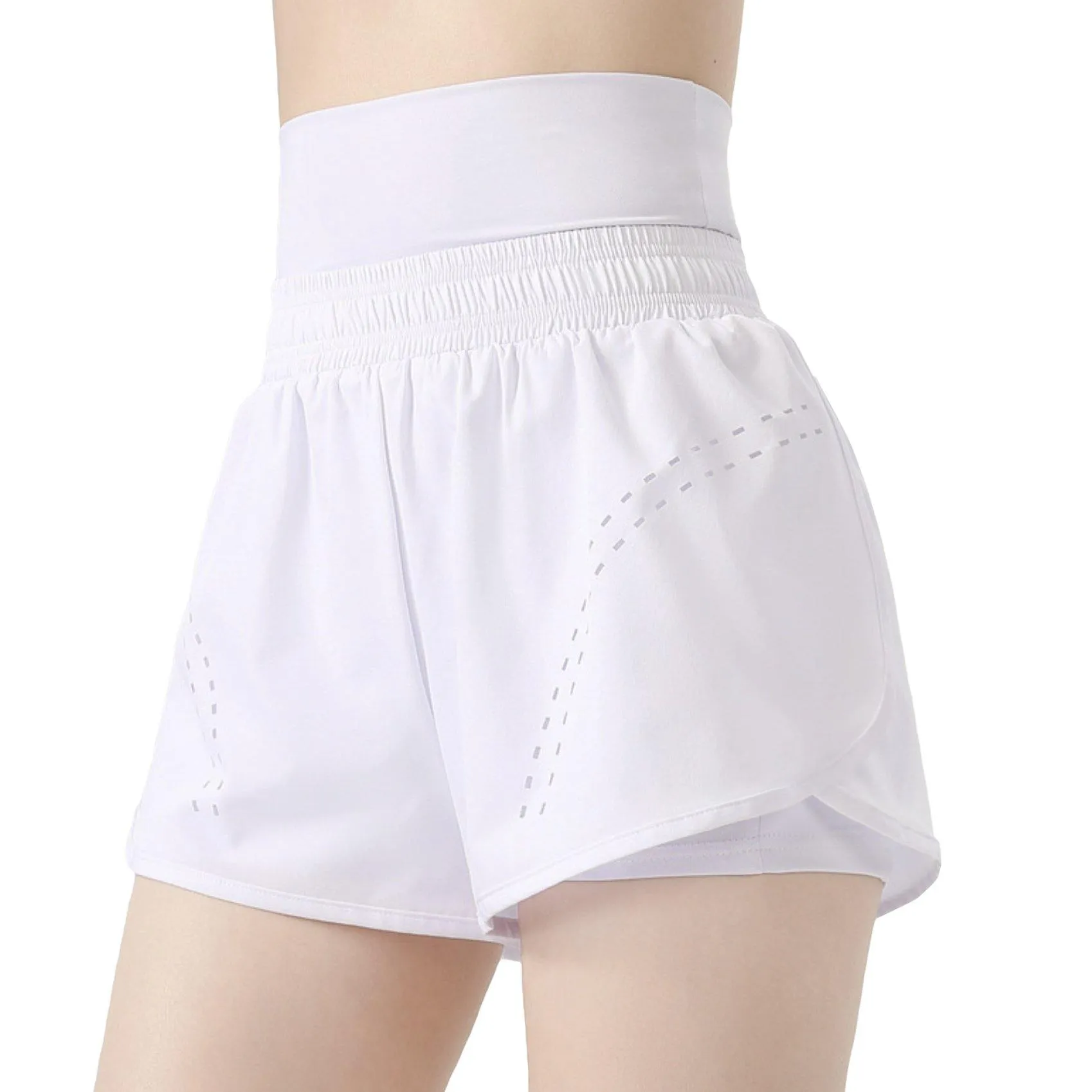 Active Shorts for Women -  High Waisted Athletic Free-Flowing Running Shorts