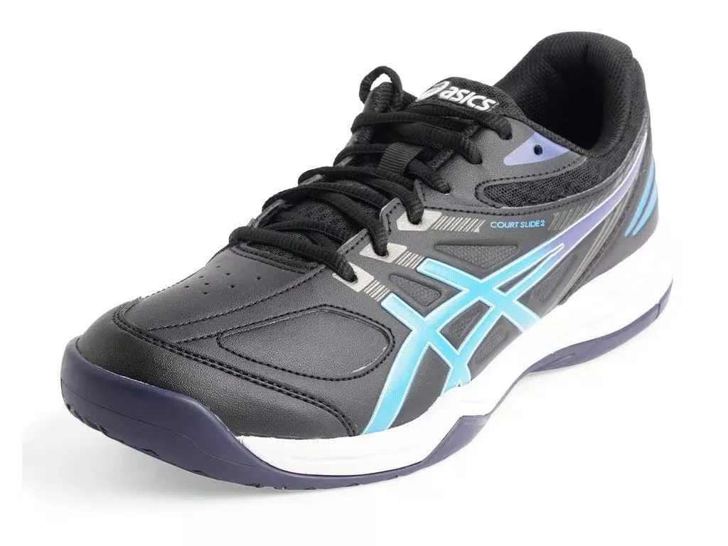 Asics Court Slide 2 Tennis Shoe - Black/Electric Blue