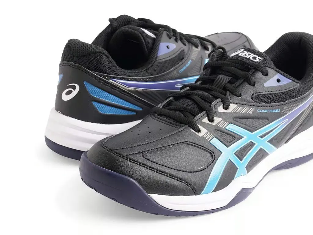 Asics Court Slide 2 Tennis Shoe - Black/Electric Blue