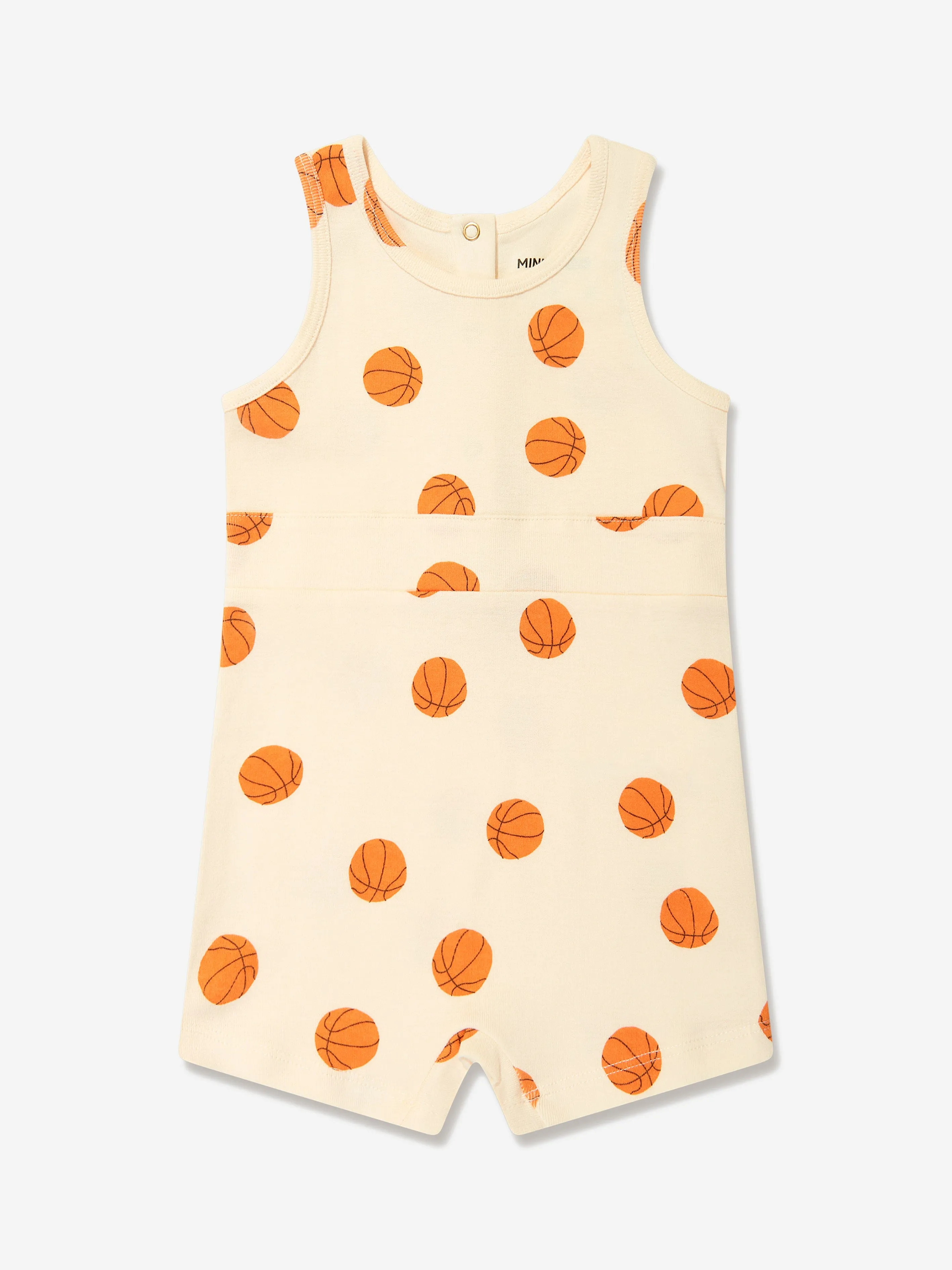 Baby Basketball Romper in Ivory