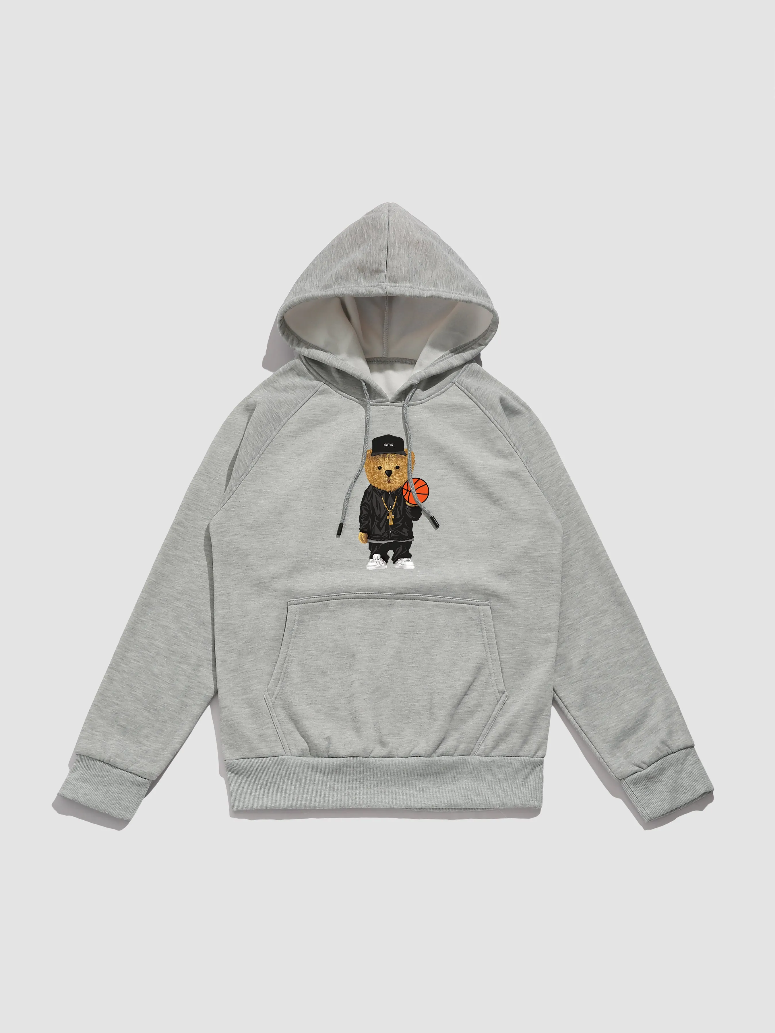 Basketball Bear Print Hoodie