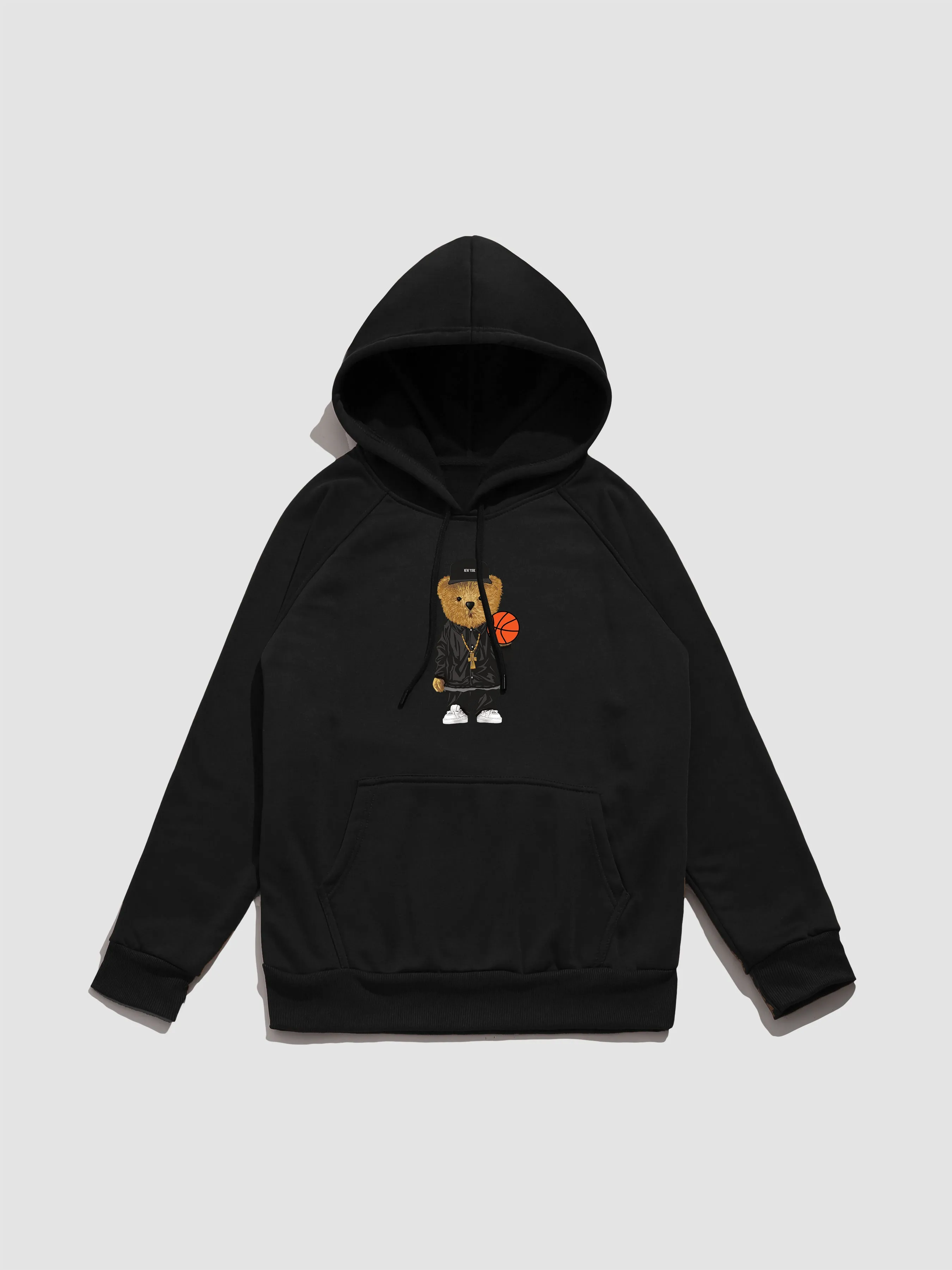 Basketball Bear Print Hoodie