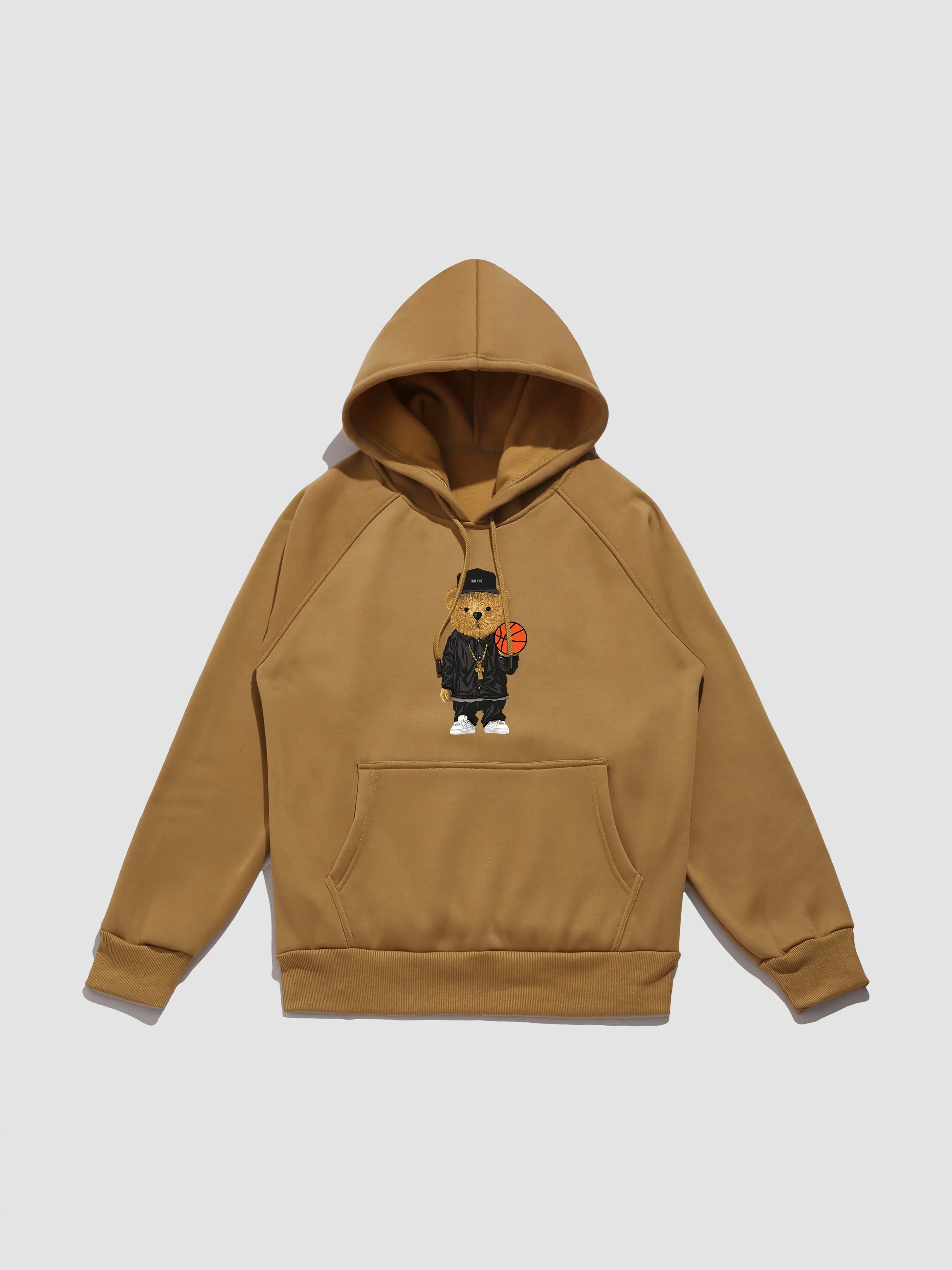 Basketball Bear Print Hoodie