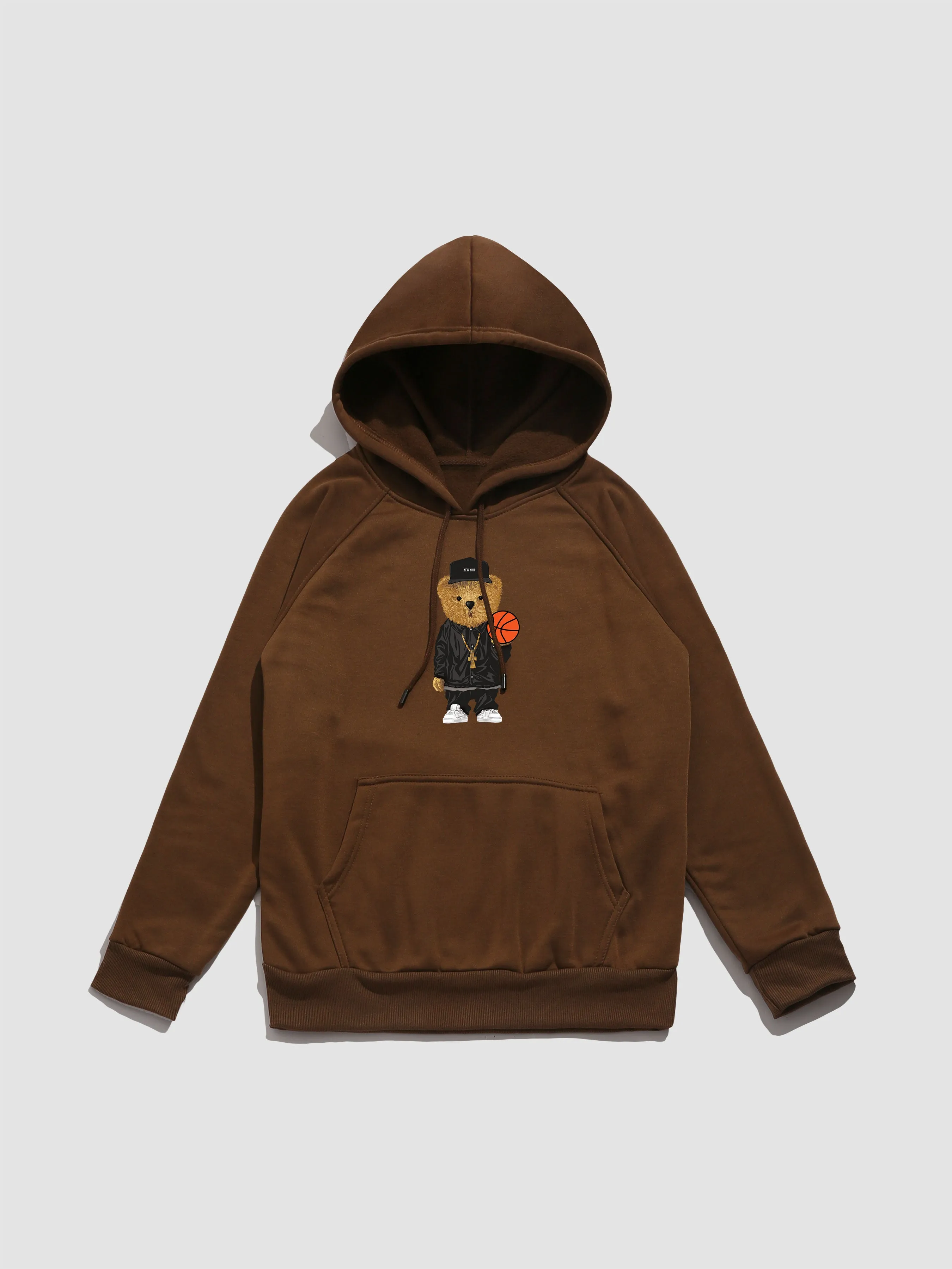 Basketball Bear Print Hoodie