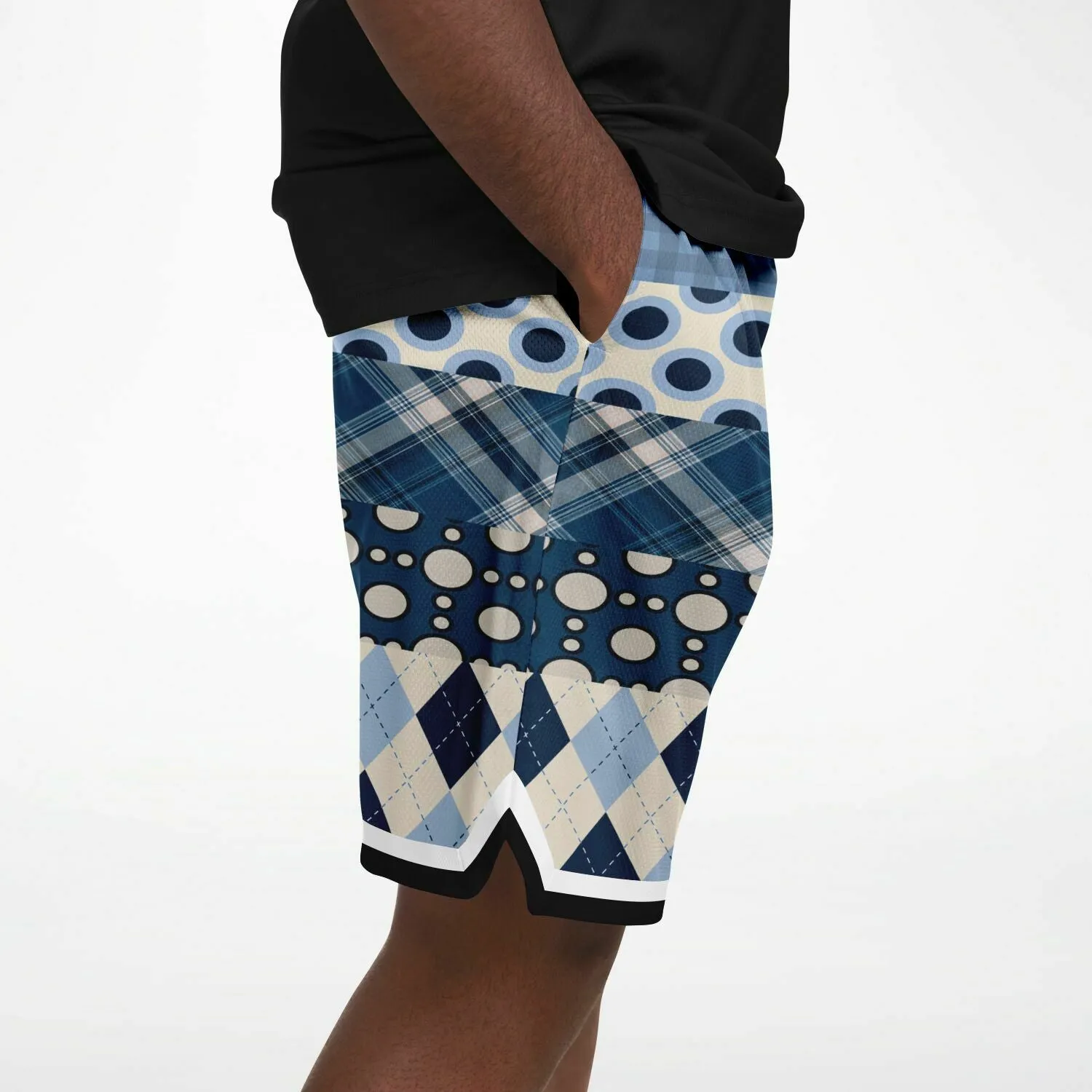 Blueberry Hill Plaid Patchwork Basketball Shorts