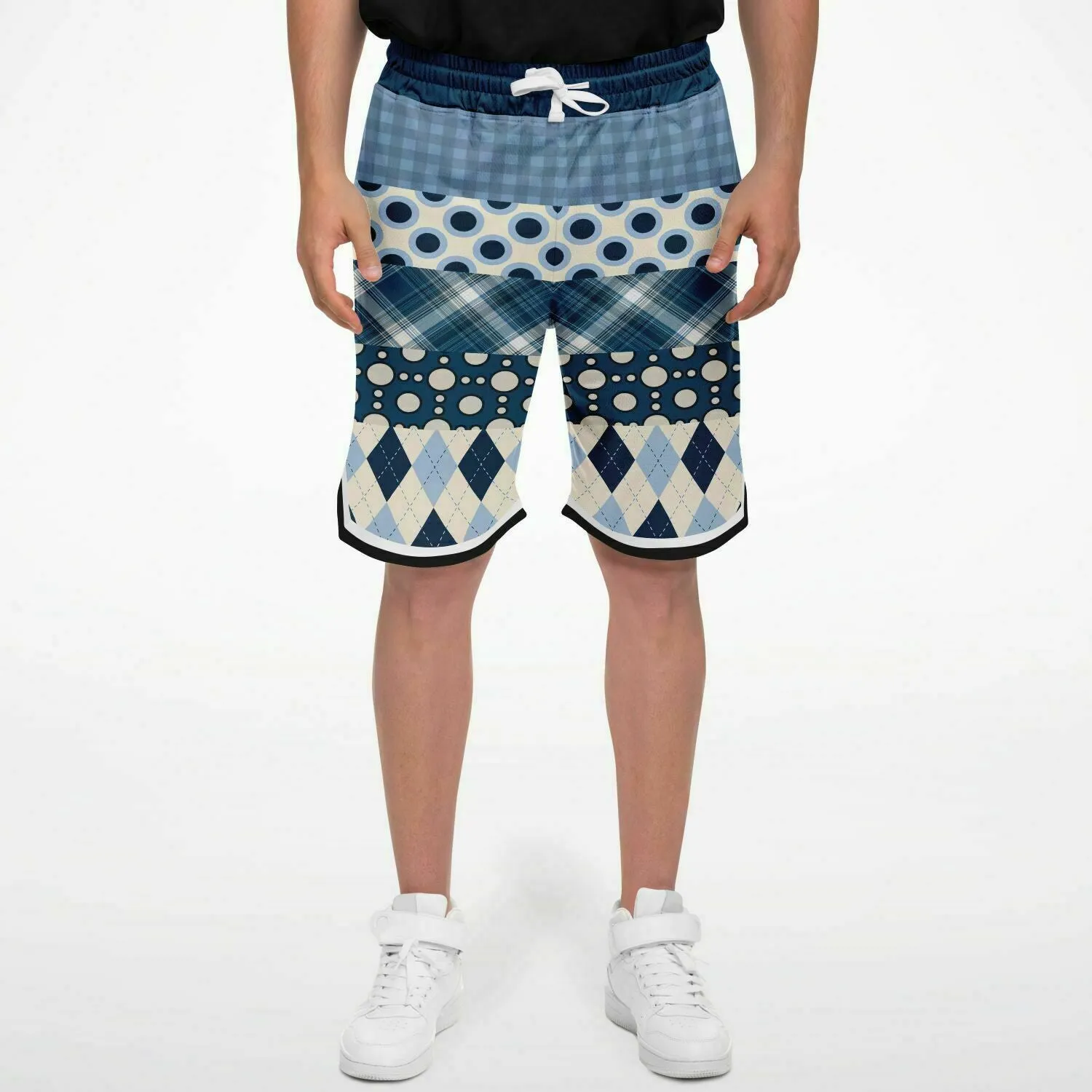 Blueberry Hill Plaid Patchwork Basketball Shorts