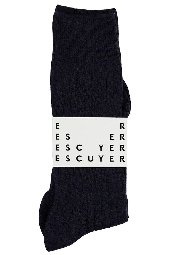 Cashmere Socks Navy - Escuyer