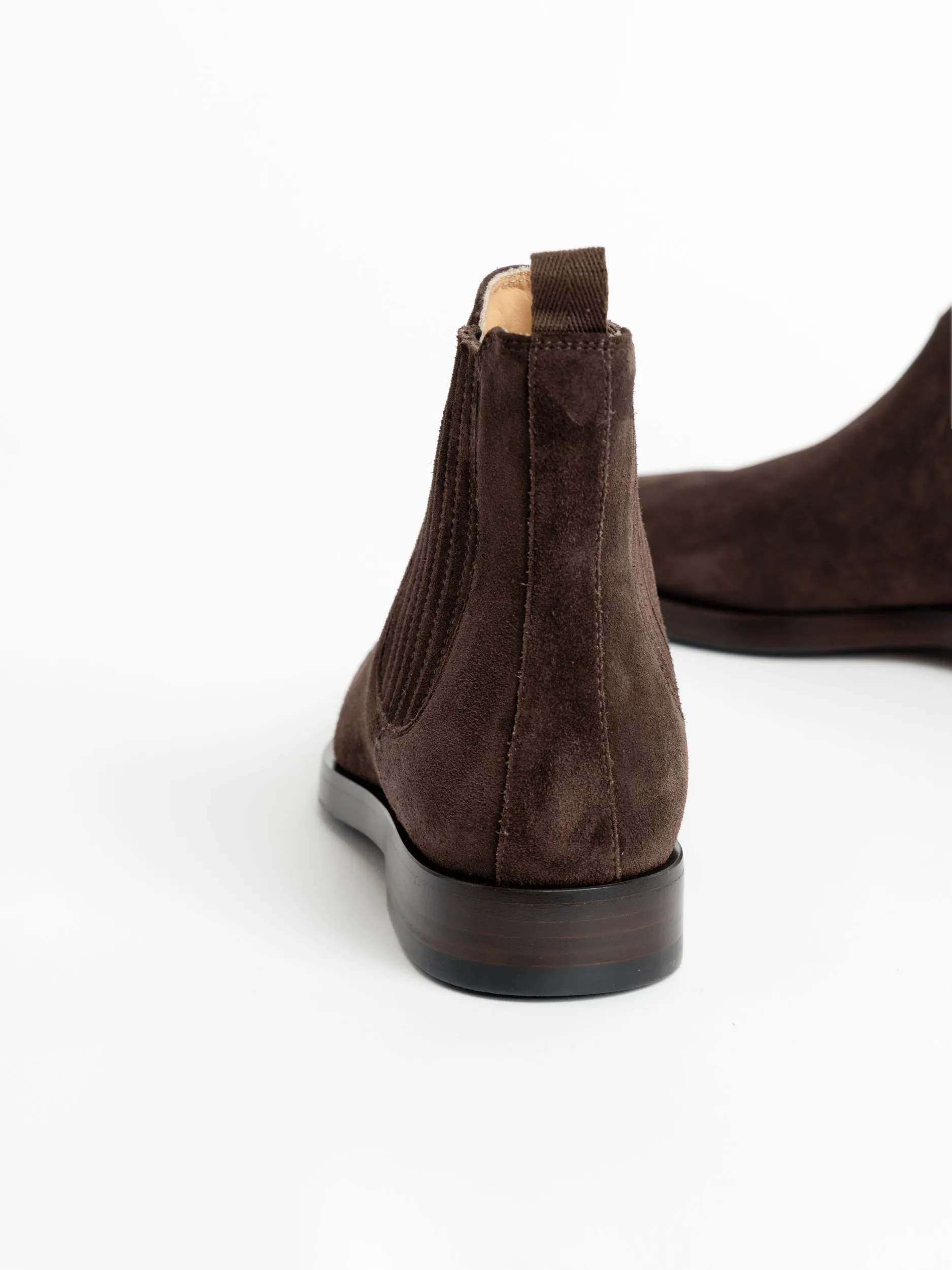 Dark Brown Suede Chelsea Boots