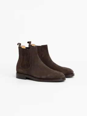 Dark Brown Suede Chelsea Boots