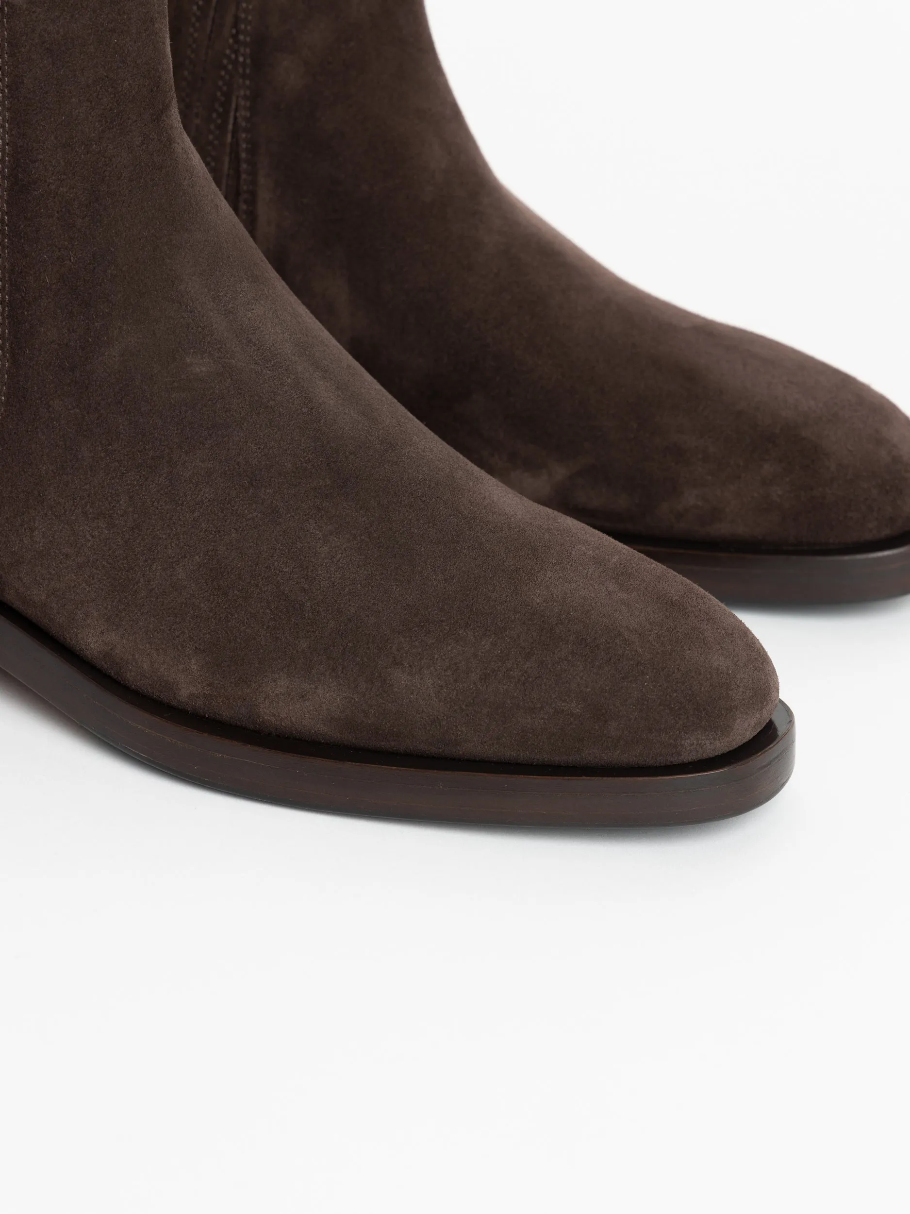 Dark Brown Suede Chelsea Boots