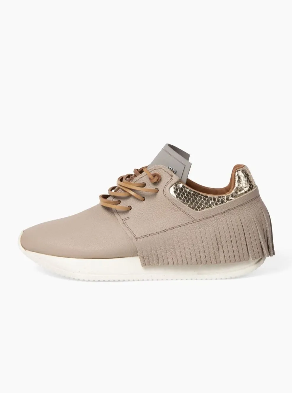 Esseutesse Leather Fringe Sneaker - Sand