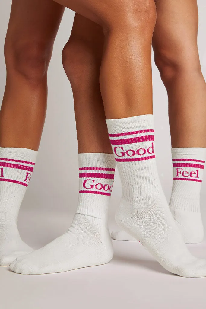 Feel Good Varsity Sock in Punch