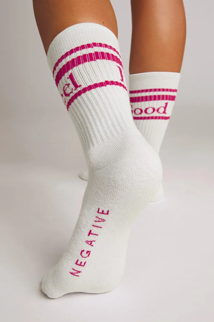 Feel Good Varsity Sock in Punch