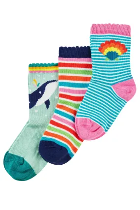 Frugi Baby Girls Whale Little Socks 3 Pack