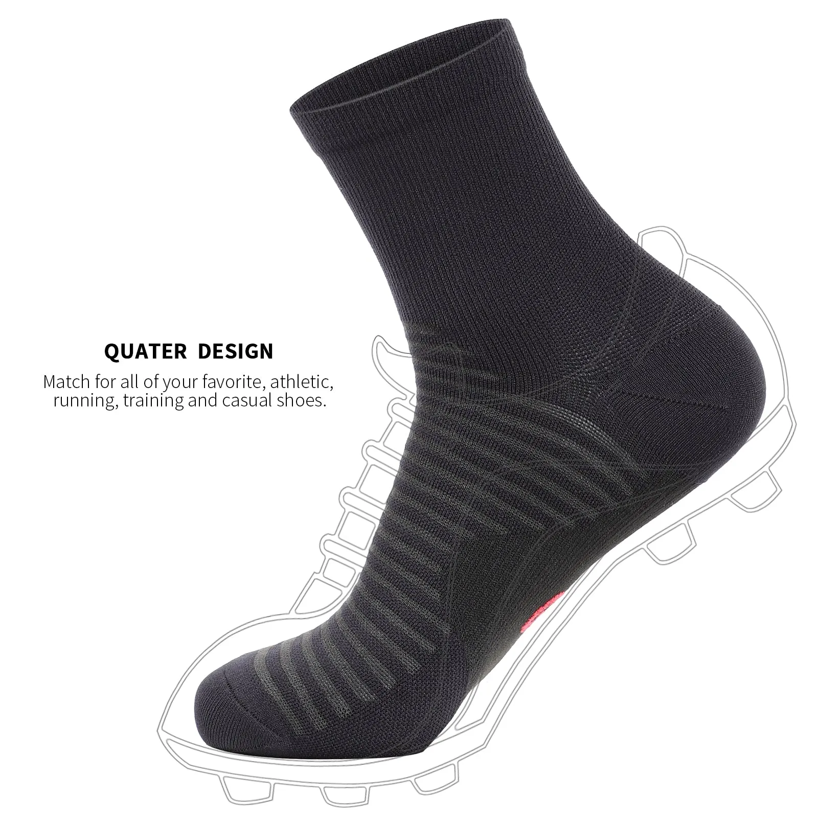 GECKOMAN x PAPLUS Quarter Athletic Socks 2-Pairs