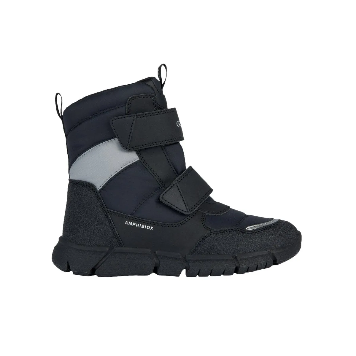 Geox Boy's (Sizes 30-41) Flexyper Black/Grey Tall Waterproof