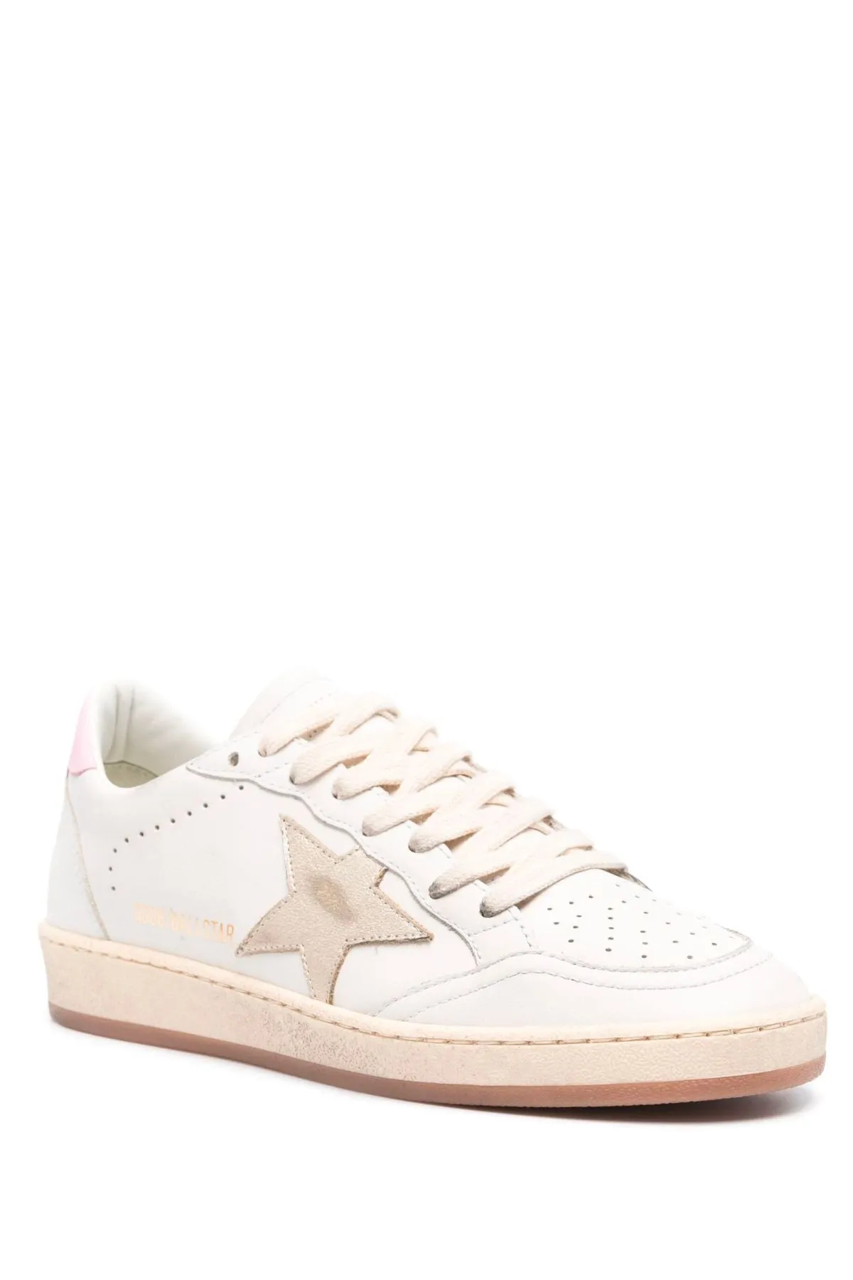 Golden Goose Ball Star Sneaker - White/ Platinum/ Orchid Pink