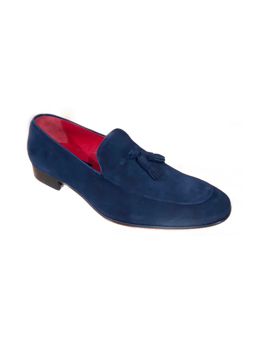 JACK MICHAEL Navy Suede with Tassel Shoe