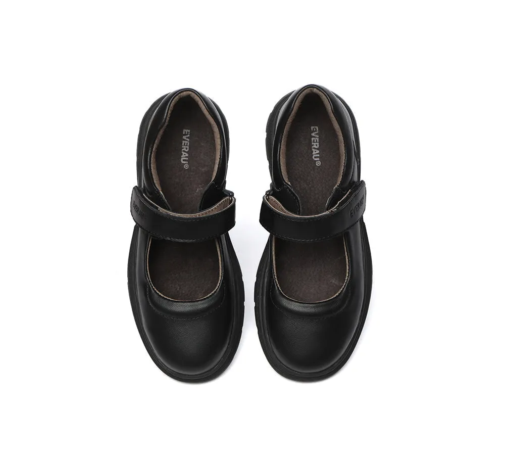 Kids Senior Black Leather School Shoes Chris