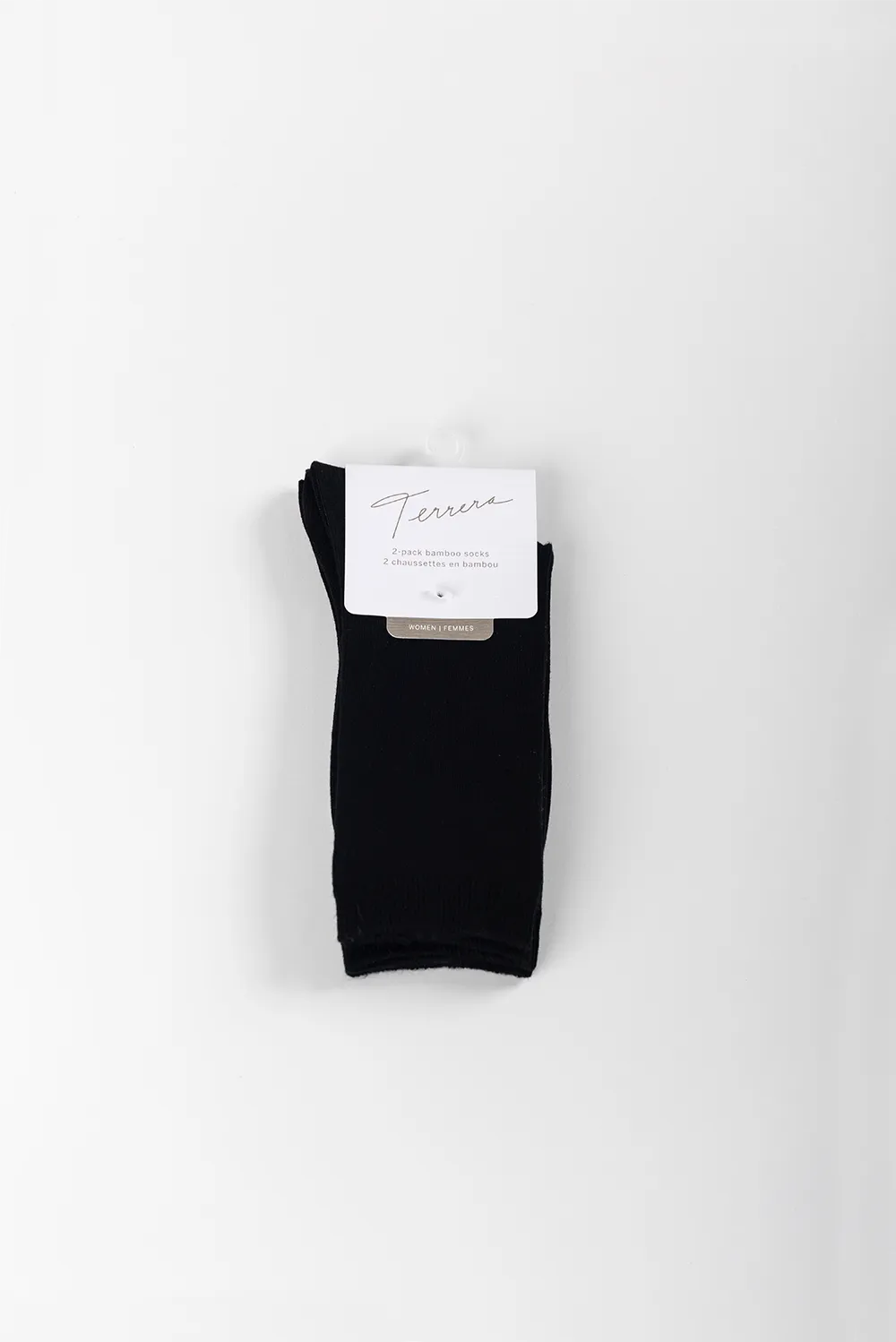 Ladies' 2-Pack Crew Length Bamboo Socks - Black