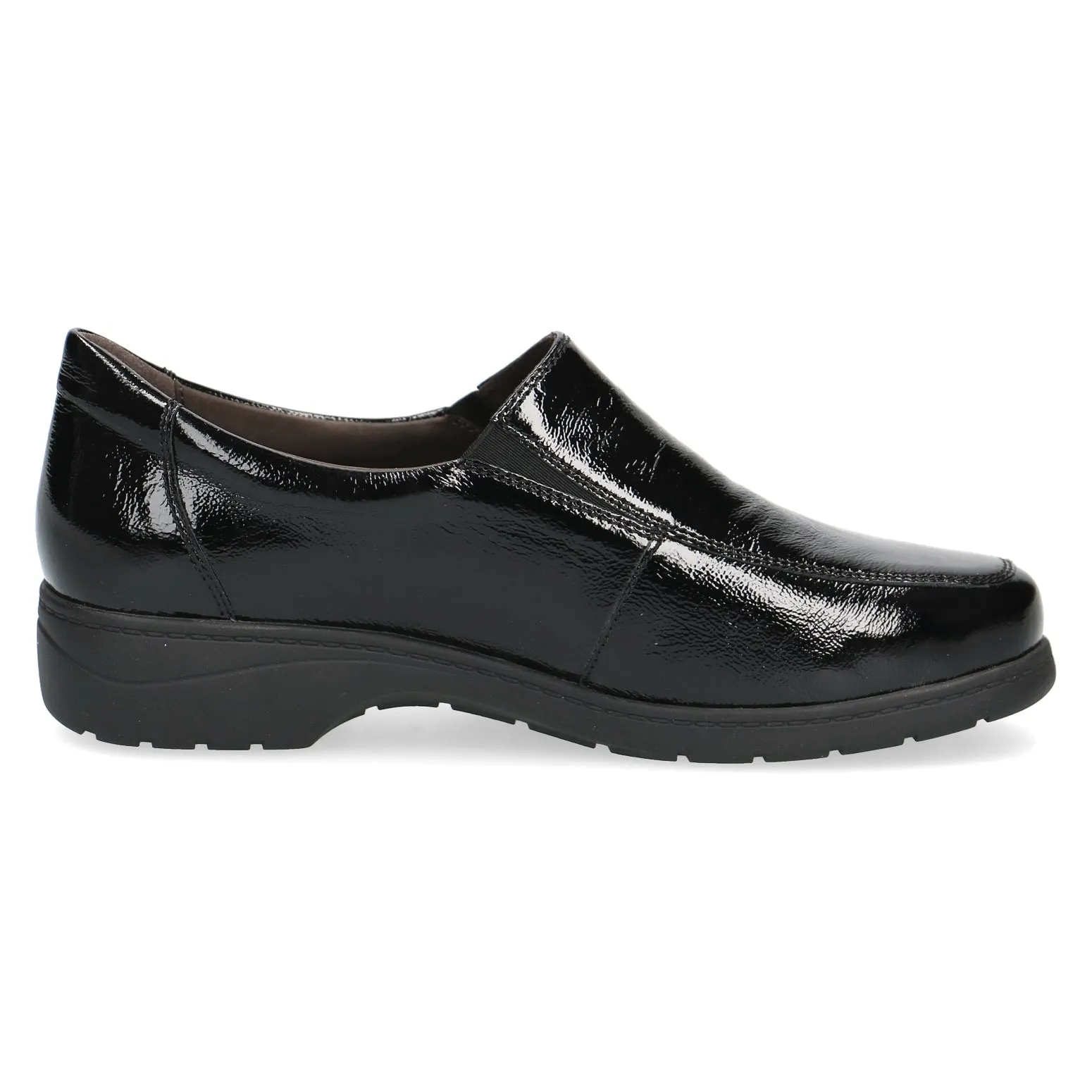 Ladies Caprice Black Patent Slip On Shoes Soft Leather sale