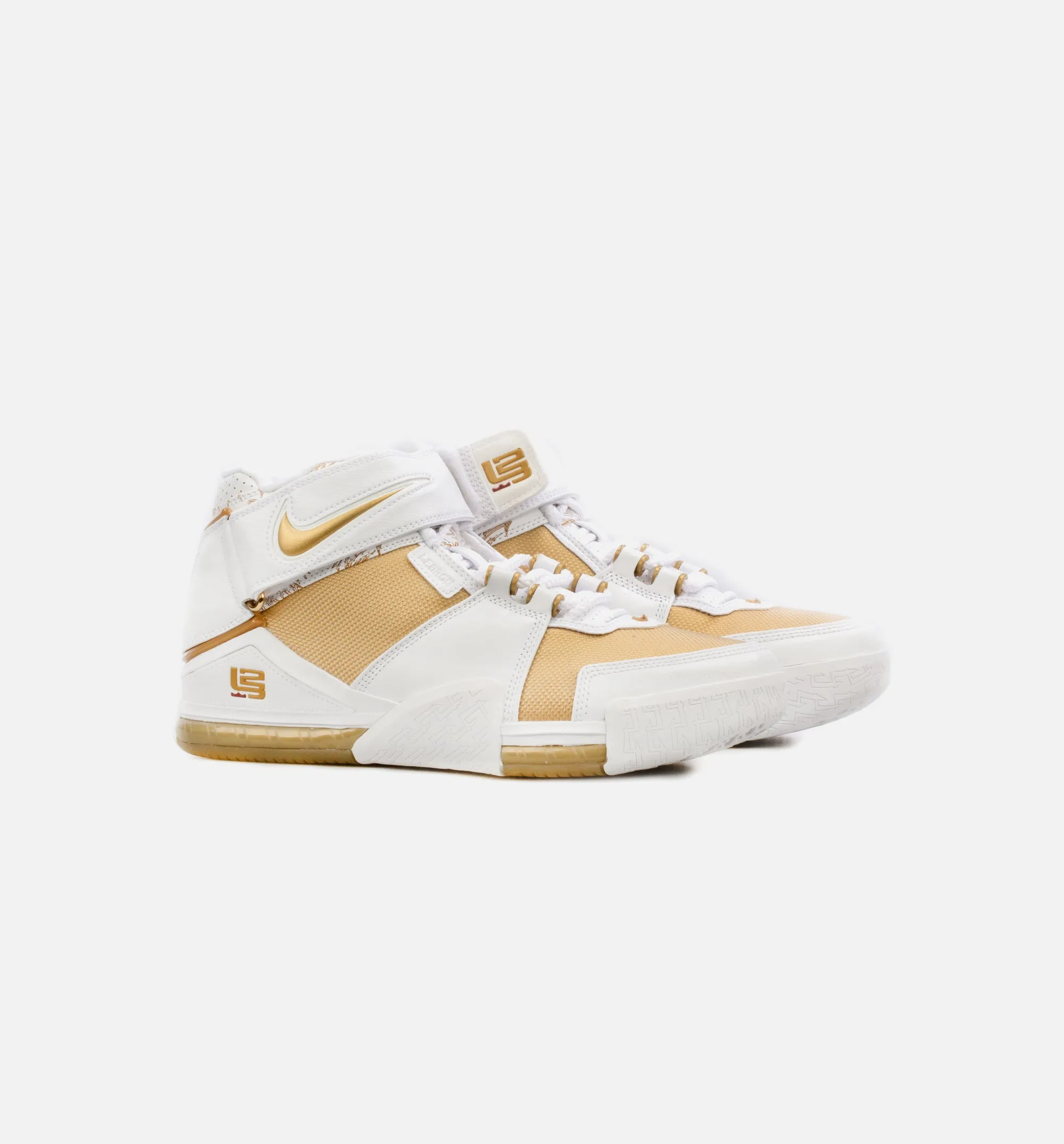 LeBron 2 Maccabi Mens Basketball Shoe - White/Gold