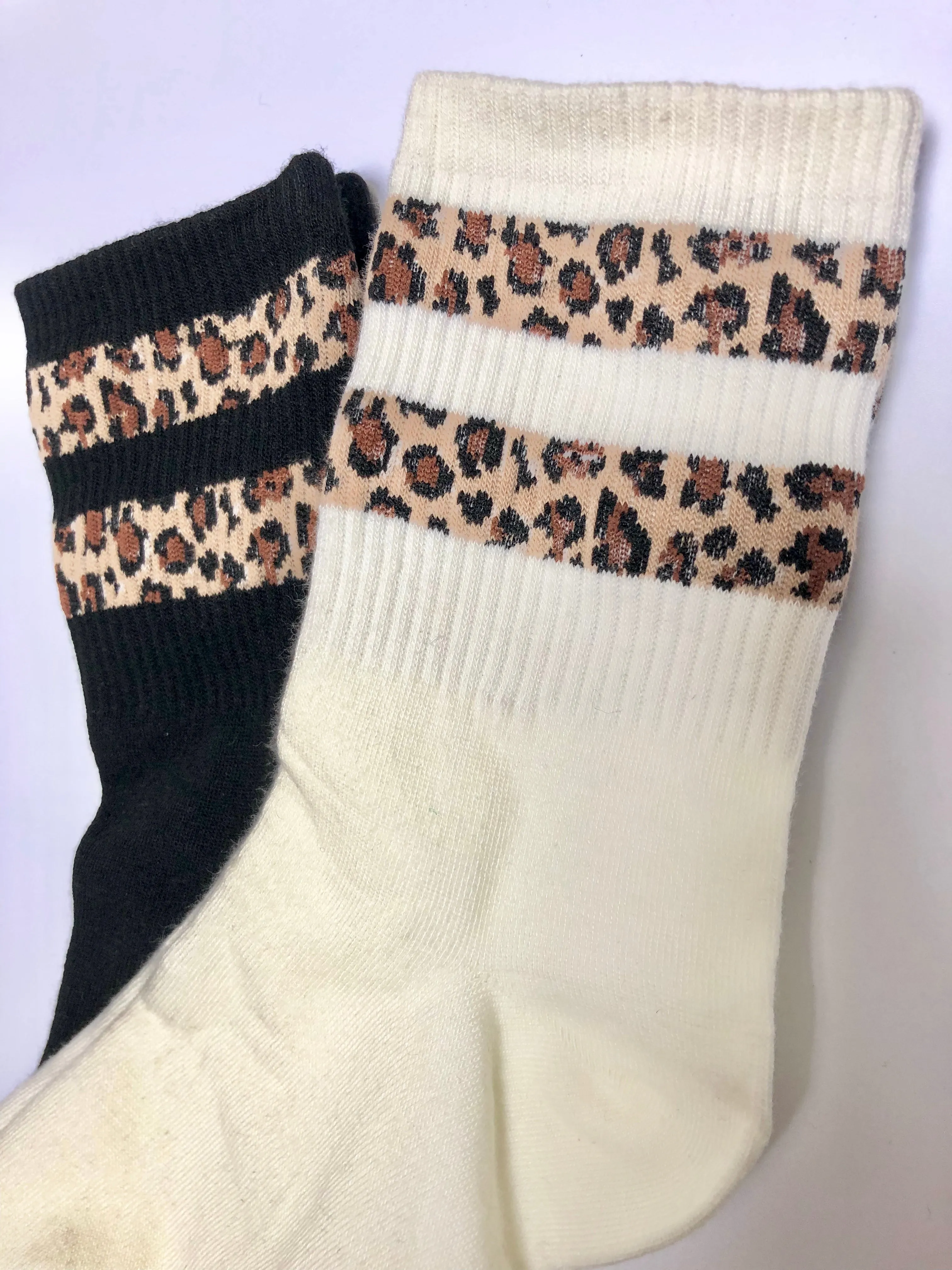 Leopard Print Hoop Socks