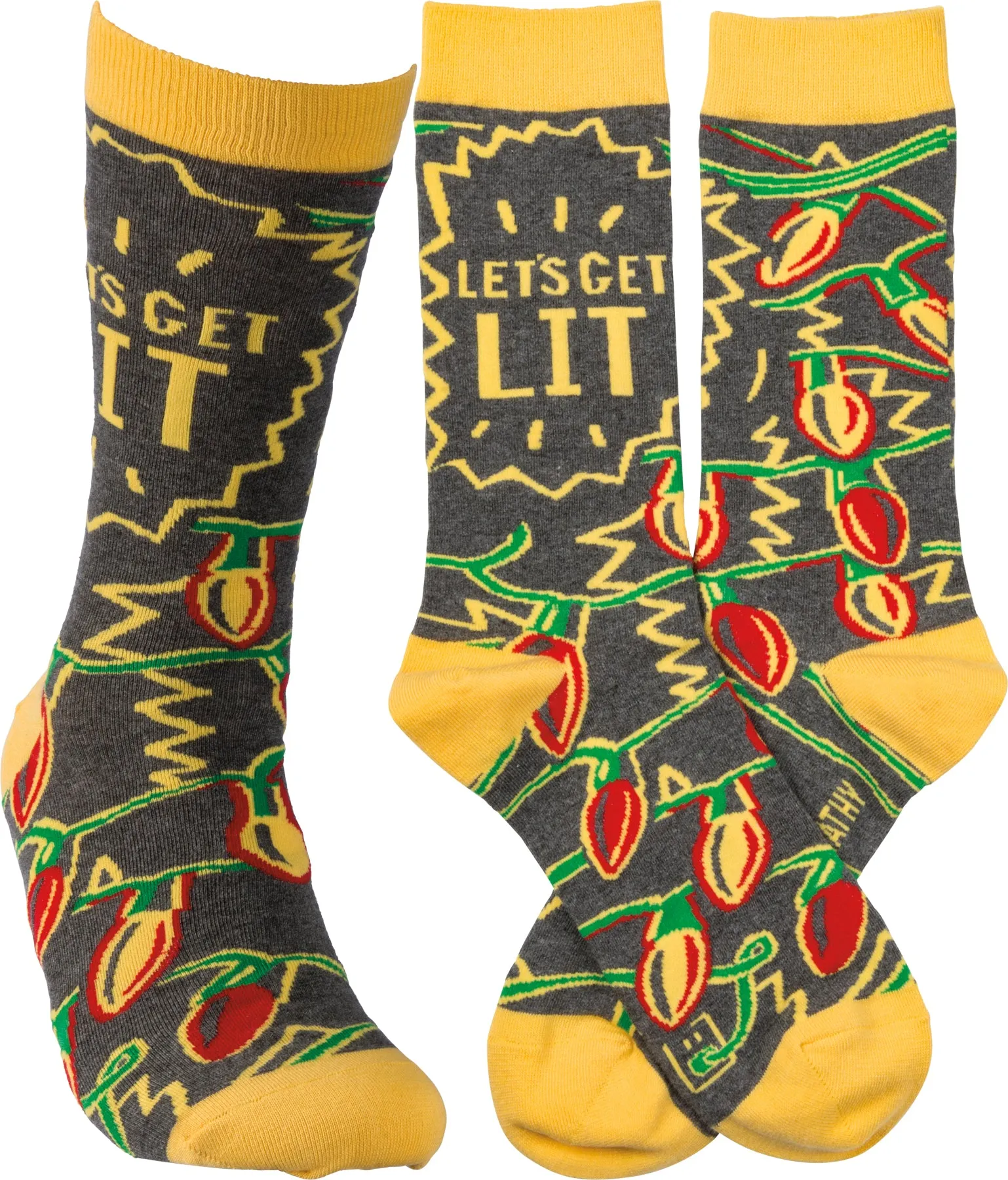 Let's Get Lit Funny Christmas Socks