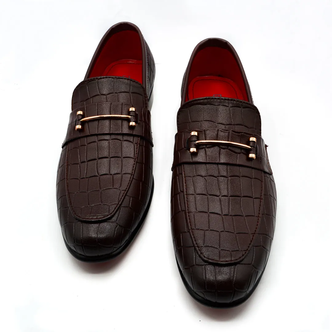 Men Brown Imported PU Leather Shoes