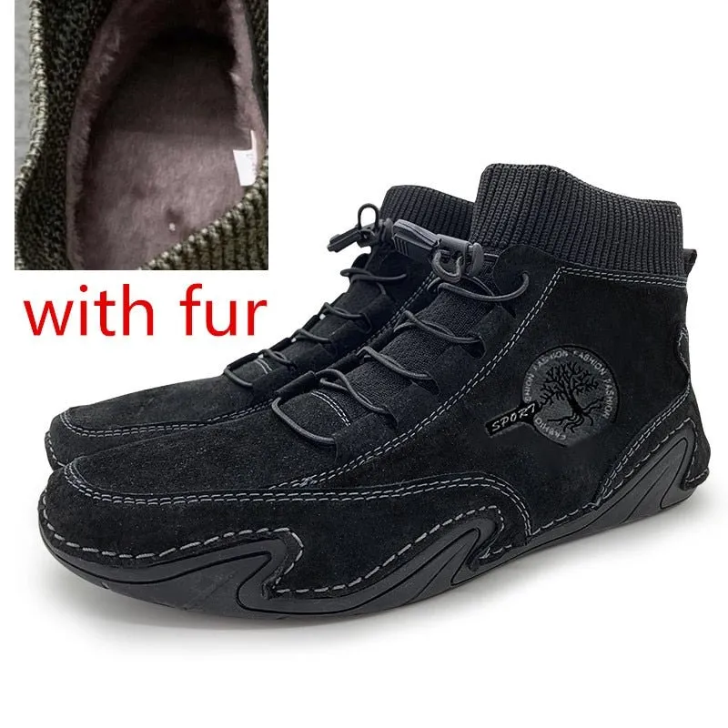 Men's cowhide leather sneakers