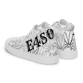 Men’s elite white leaf E4SO high top canvas shoes