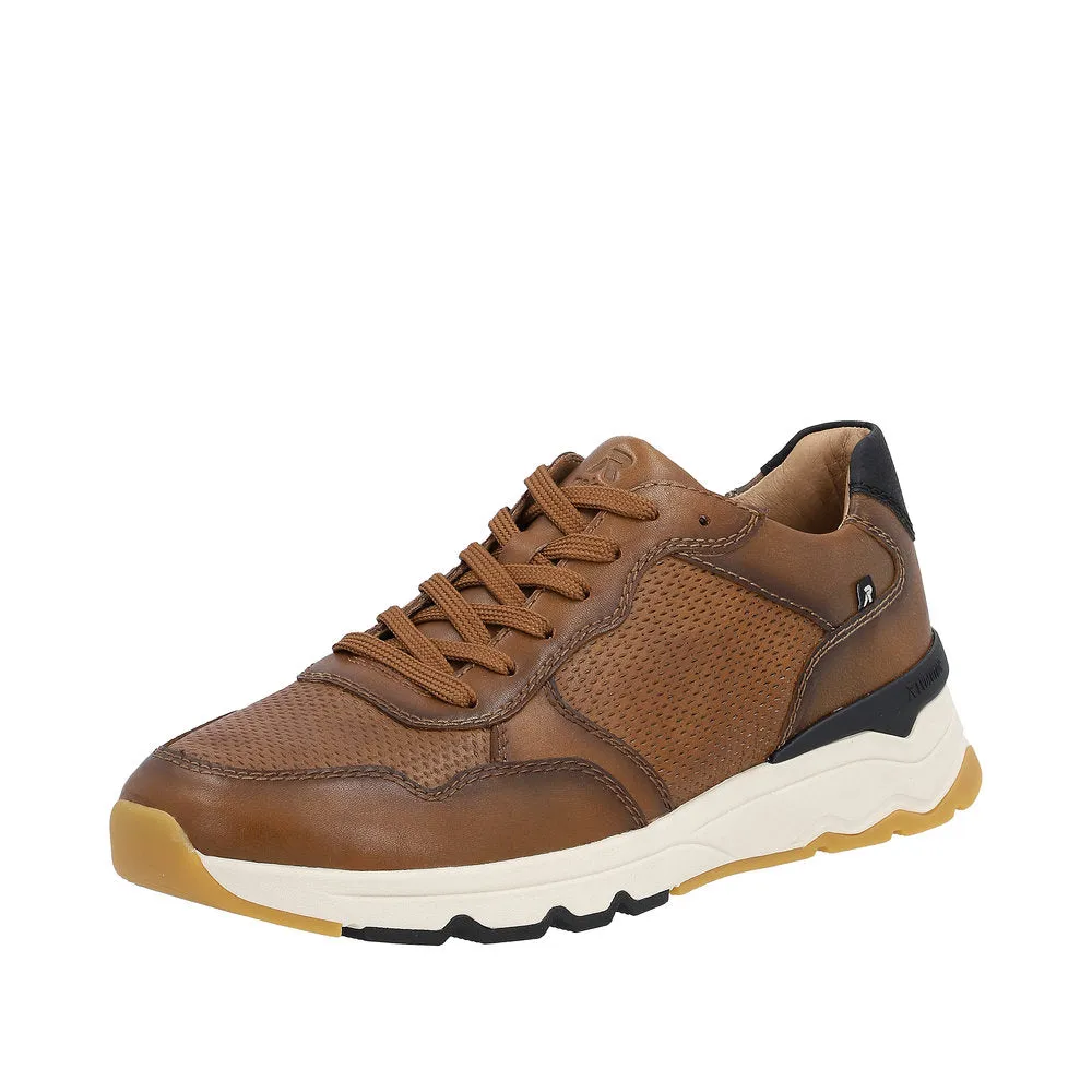 Mens Trainers Evolution by Rieker Brown Leather Shoes Soft Comfort U0900-24