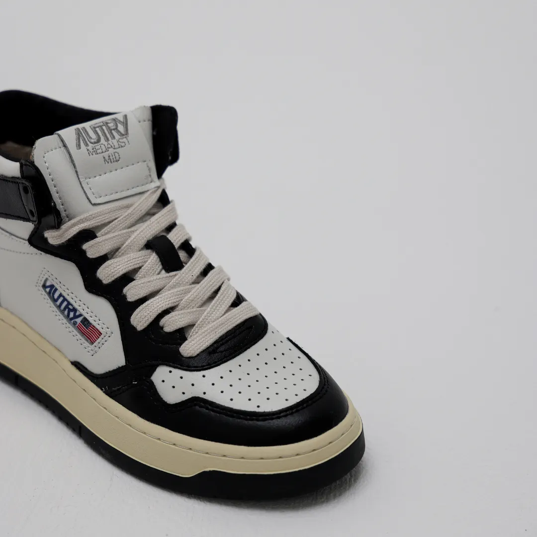 MID SNEAKER 80's WB01 | Bicolor White/Black