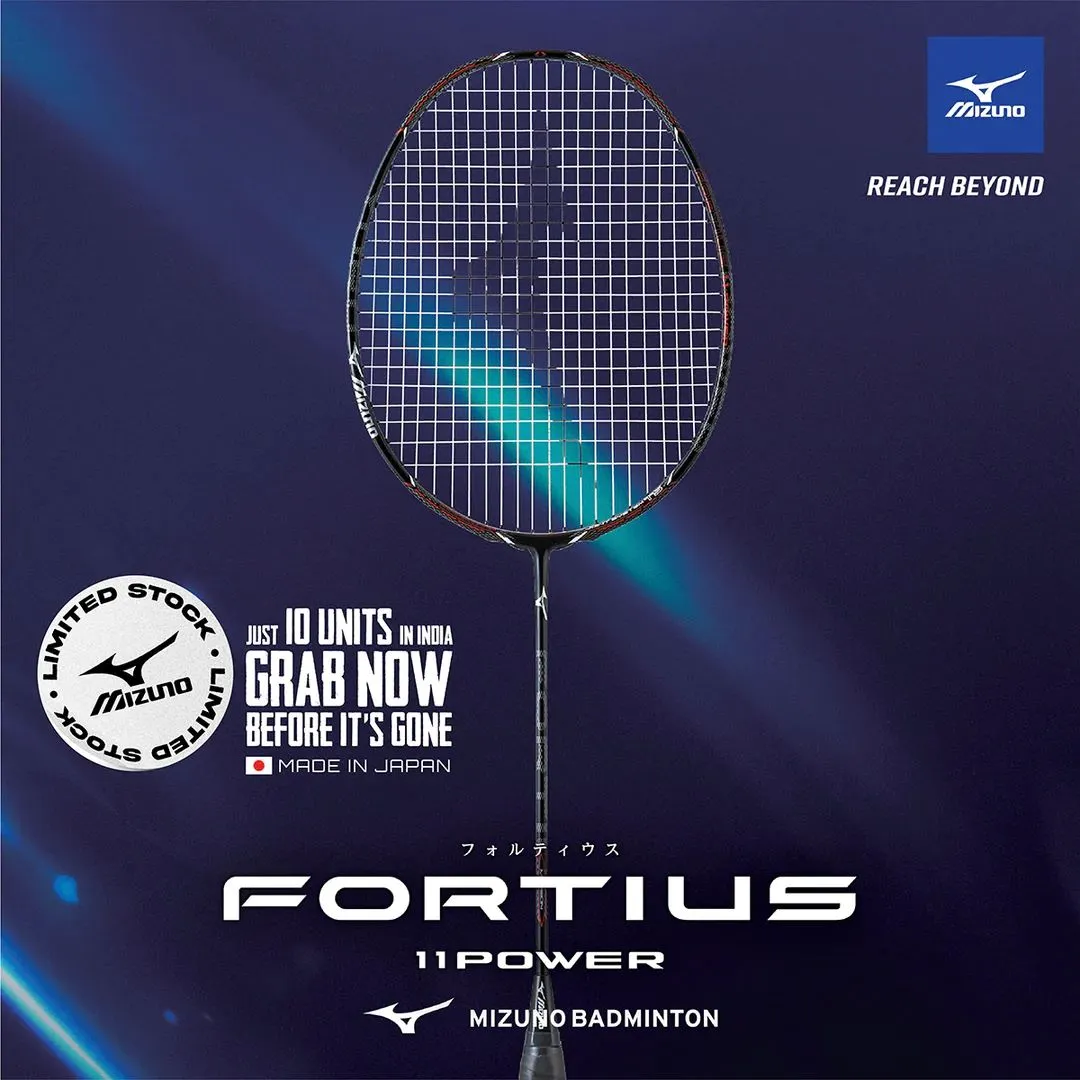 Mizuno Fortius 11 Power Badminton Racket (Unstrung) - Black