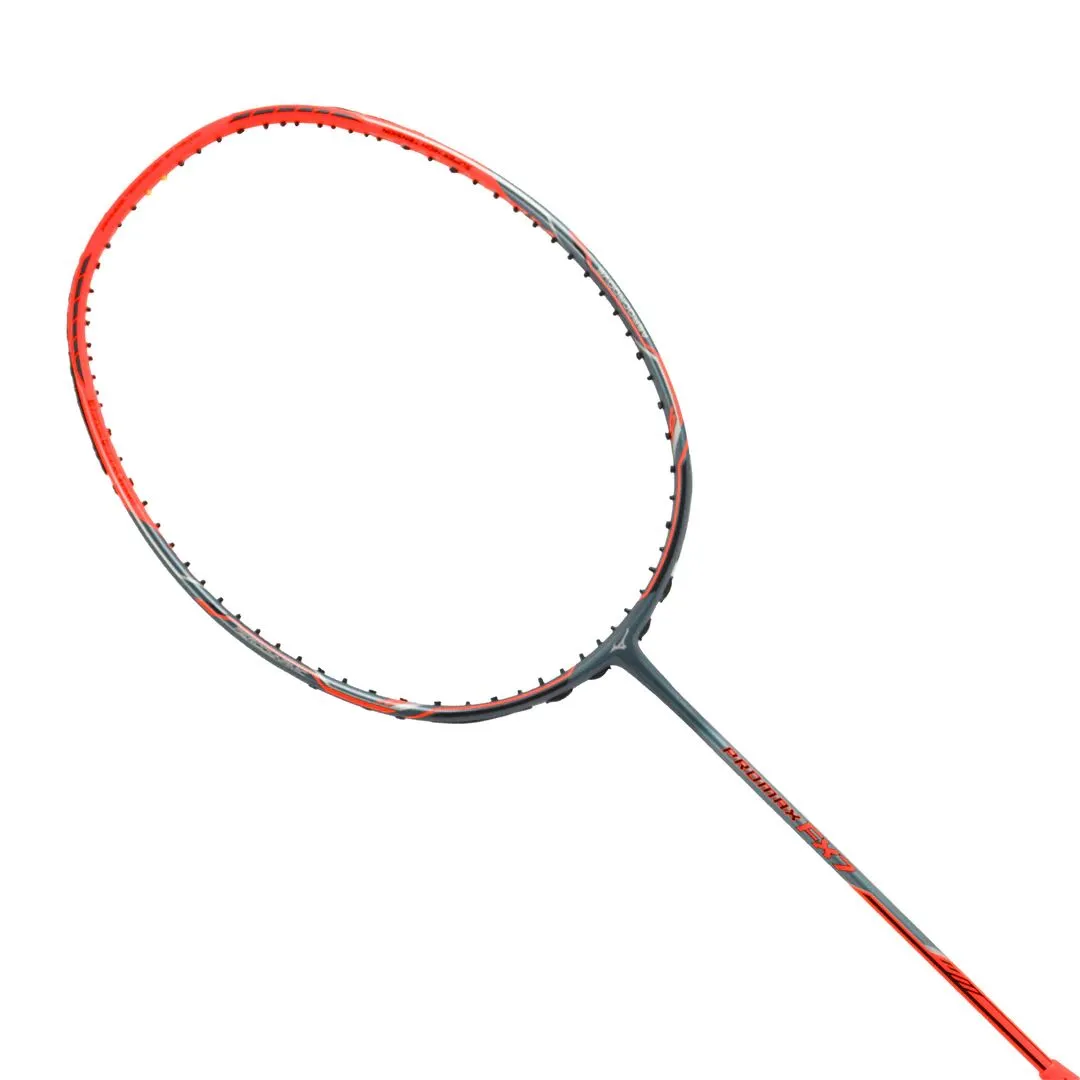 Mizuno Promax FX7 Badminton Racket (Unstrung) - Shadow Grey/Neon Orange/Silver