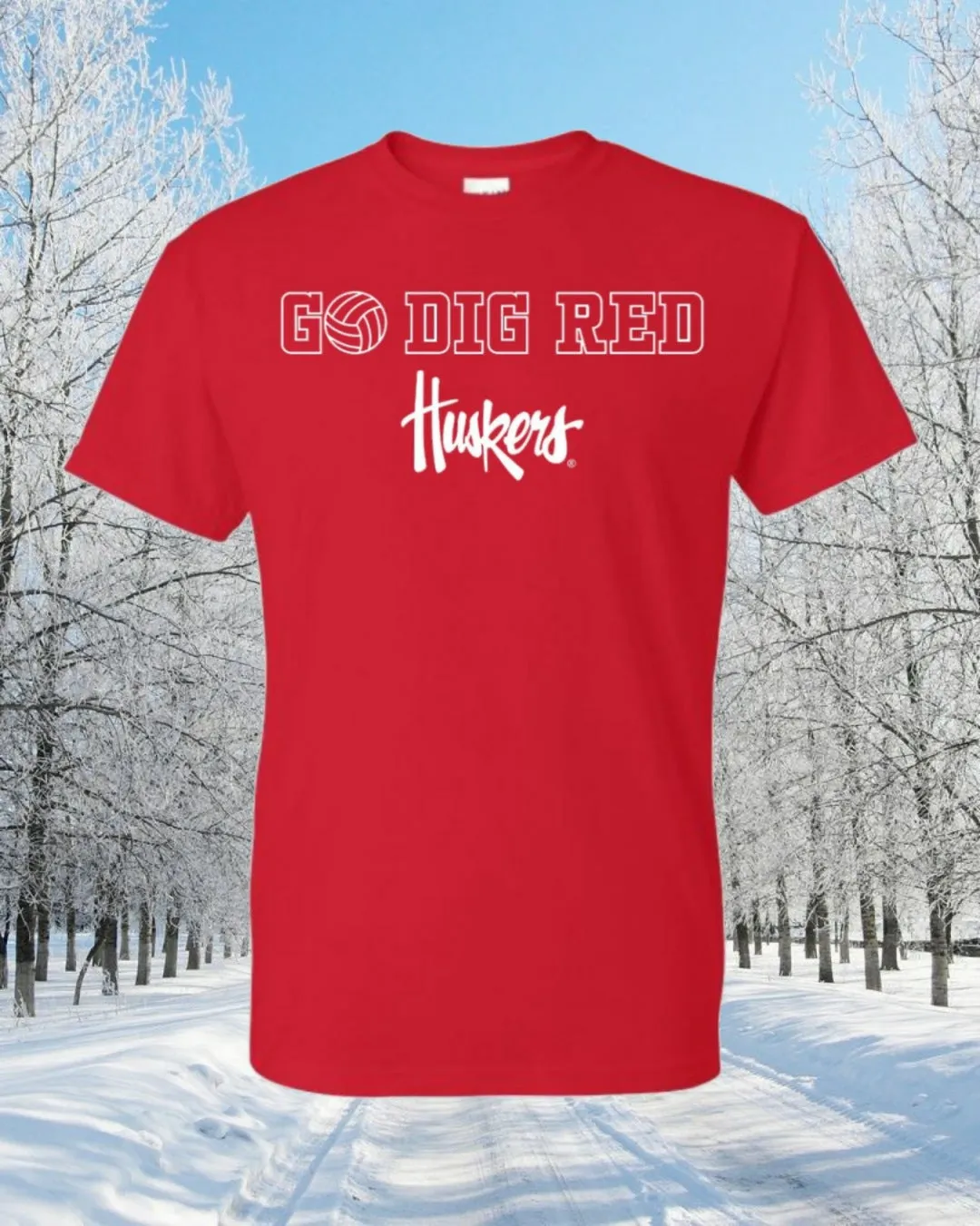 Nebraska Volleyball Tee "Go Dig Red" Sold Out! Back in September 15th, 2024!